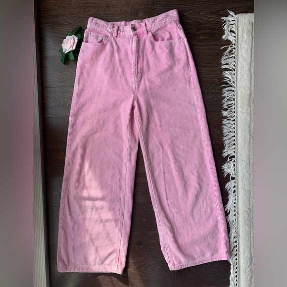 BDG High & Wide Pink Corduroy Pants - Picture 3 of 9